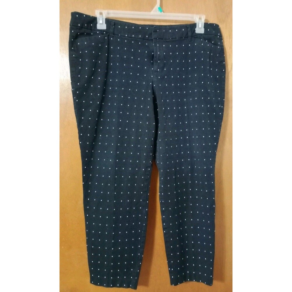 Old Navy Pants Women's 18 Black Pixie Mid Rise Diamond Cropped Pants Stretch GUC